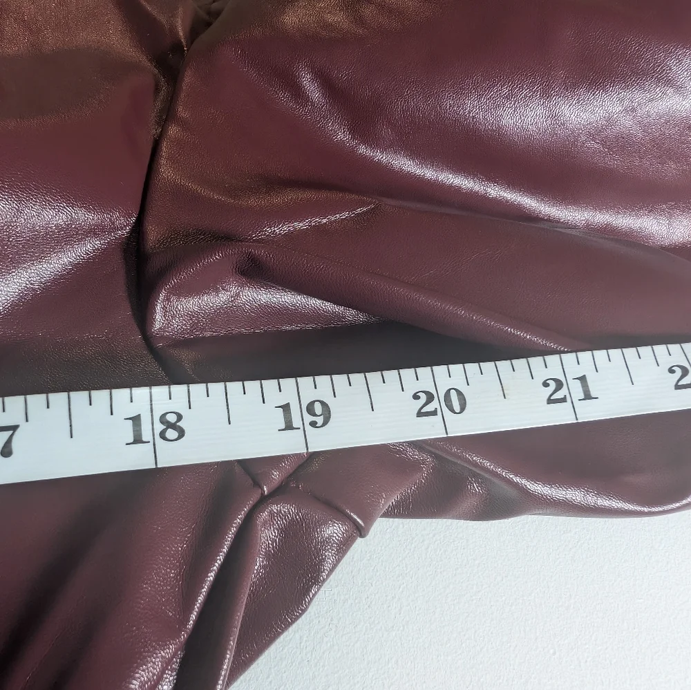 SHEIN Maroon Leather Short Sleeve Top Size 1XL - Picture 7 of 8